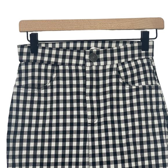 Free People Ankle Pants Black White Gingham High Rise Size Small - Picture 2 of 7